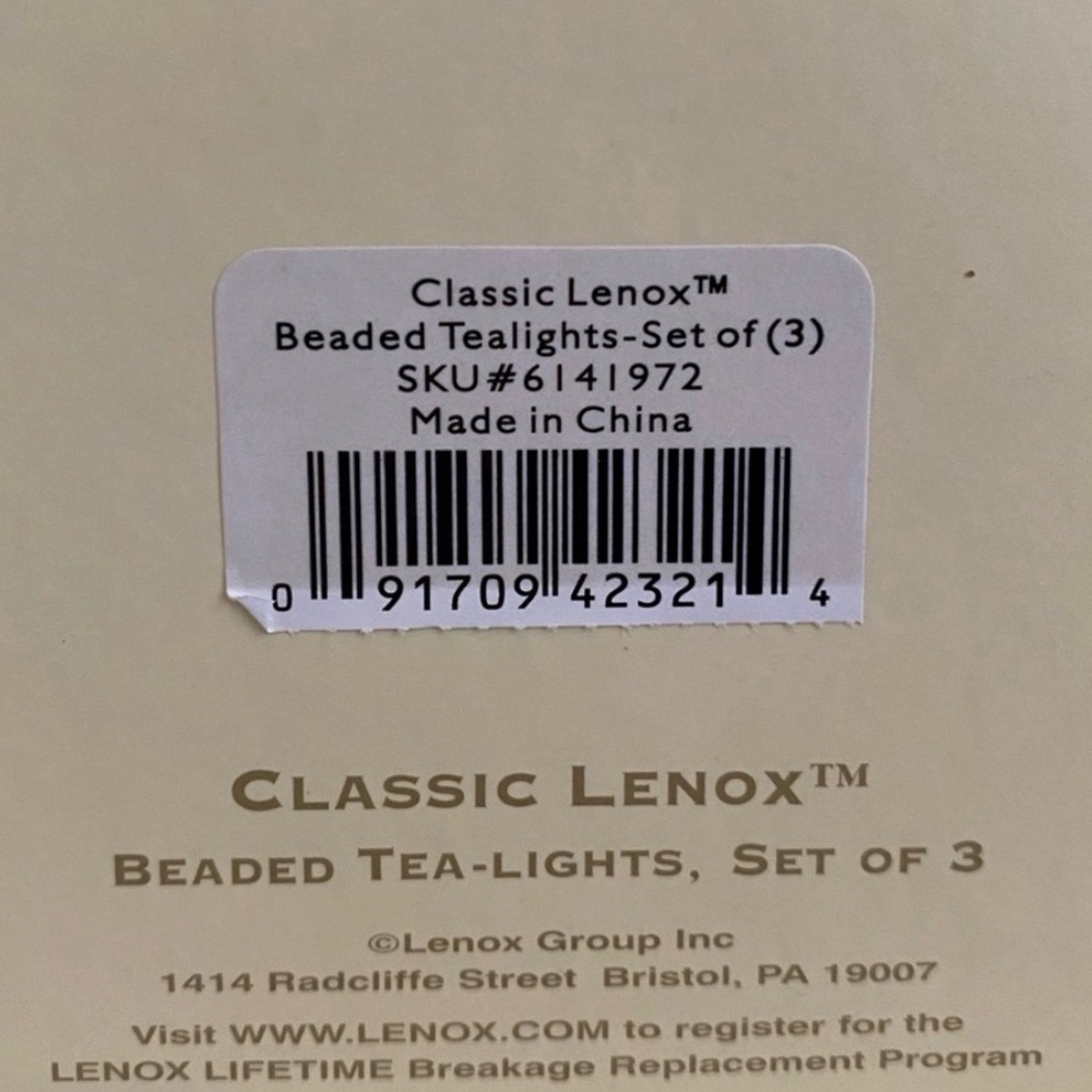 Vintage Classic Lenox Beaded Tealight Votive Set - Set of Three - Picture 16 of 16
